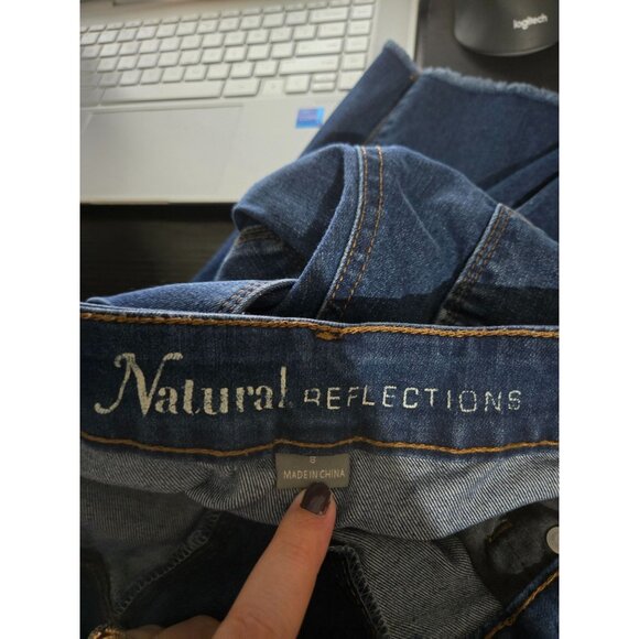 Natural Reflections Womens Comfort Stretch Raw Hem Denim Blue Jeans Size 8 Fray - Picture 5 of 14